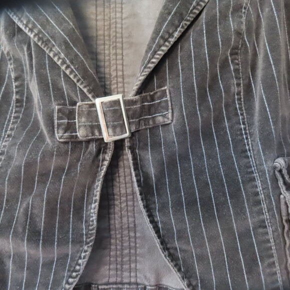 3 pieces:  Black n white flare pants, crop jacket, shirred LS shirt, size 4 or S - Picture 9 of 15